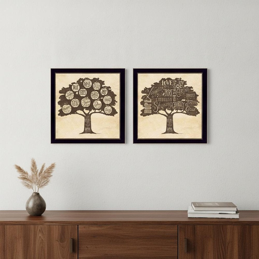 Set Of Two Family Trees Black Framed Print Wall Art HomeRoots