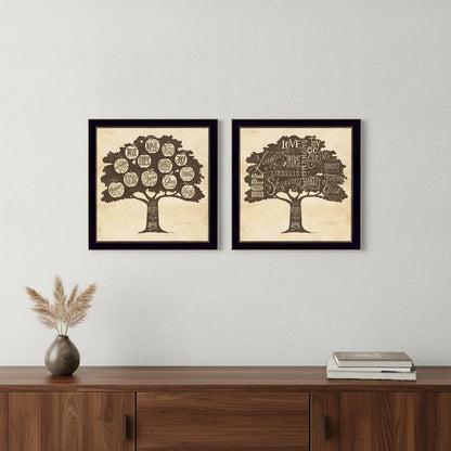 Set Of Two Family Trees Black Framed Print Wall Art HomeRoots