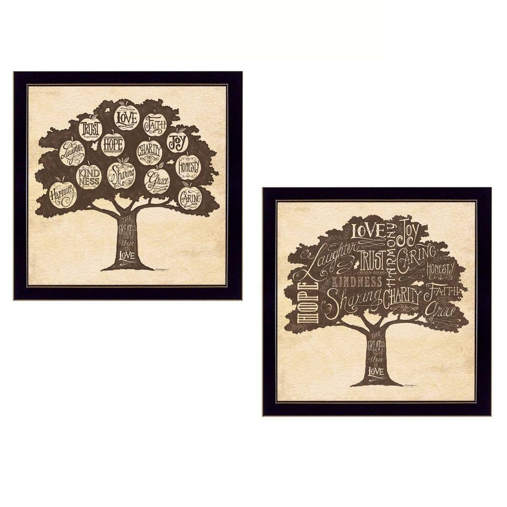 Set Of Two Family Trees Black Framed Print Wall Art HomeRoots