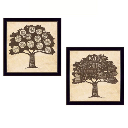 Set Of Two Family Trees Black Framed Print Wall Art HomeRoots