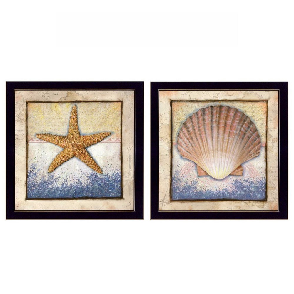 Set Of Two Sea Journey Black Framed Print Wall Art HomeRoots