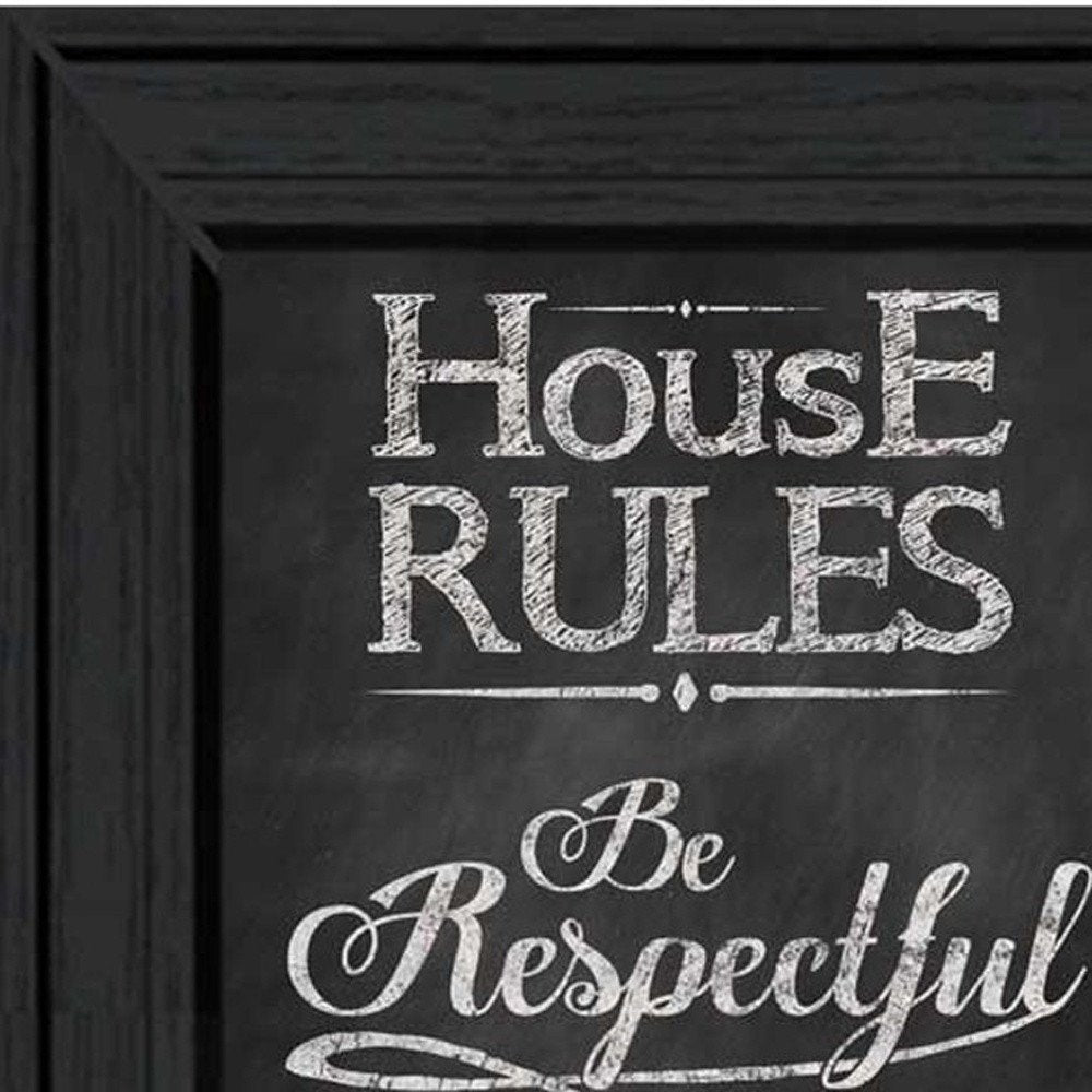 Set Of Two Family and House Rules Black Framed Print Wall Art HomeRoots
