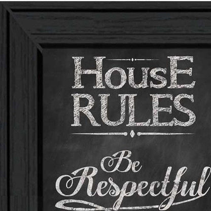 Set Of Two Family and House Rules Black Framed Print Wall Art HomeRoots