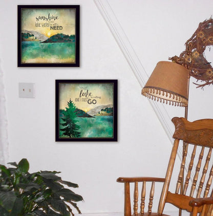 Set Of Two The Lake is Calling Black Framed Print Wall Art HomeRoots