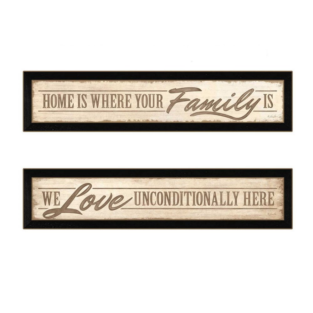 Set Of Two Love Family and Friends Black Framed Print Wall Art HomeRoots
