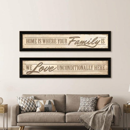 Set Of Two Love Family and Friends Black Framed Print Wall Art HomeRoots