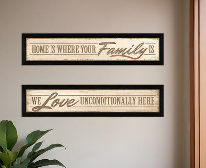 Set Of Two Love Family and Friends Black Framed Print Wall Art HomeRoots