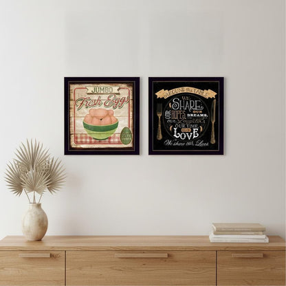 Set Of Two Around the Table Black Framed Print Wall Art HomeRoots