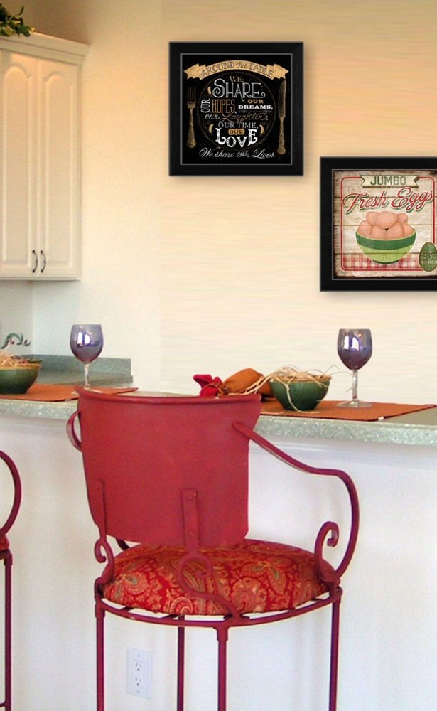 Set Of Two Around the Table Black Framed Print Wall Art HomeRoots