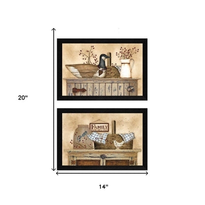 Set Of Two Rustic Still Life Black Framed Print Wall Art HomeRoots
