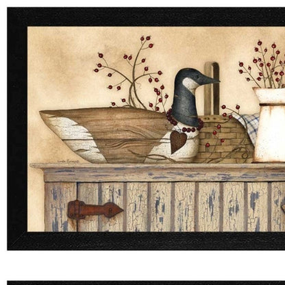 Set Of Two Rustic Still Life Black Framed Print Wall Art HomeRoots