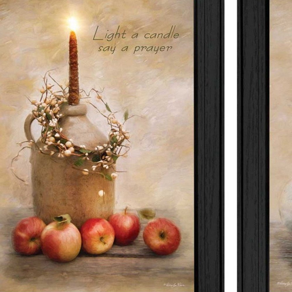 Set Of Two Light a Candle Black Framed Print Wall Art HomeRoots