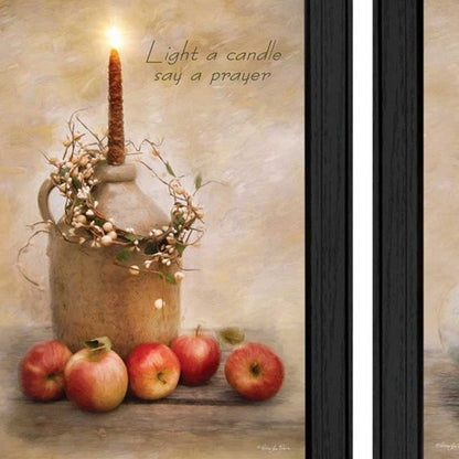 Set Of Two Light a Candle Black Framed Print Wall Art HomeRoots