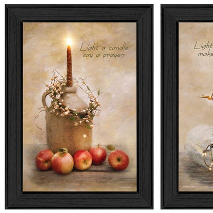 Set Of Two Light a Candle Black Framed Print Wall Art HomeRoots