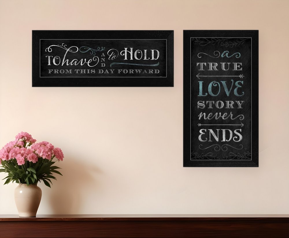 Set Of Two Love Story Black Framed Print Wall Art HomeRoots