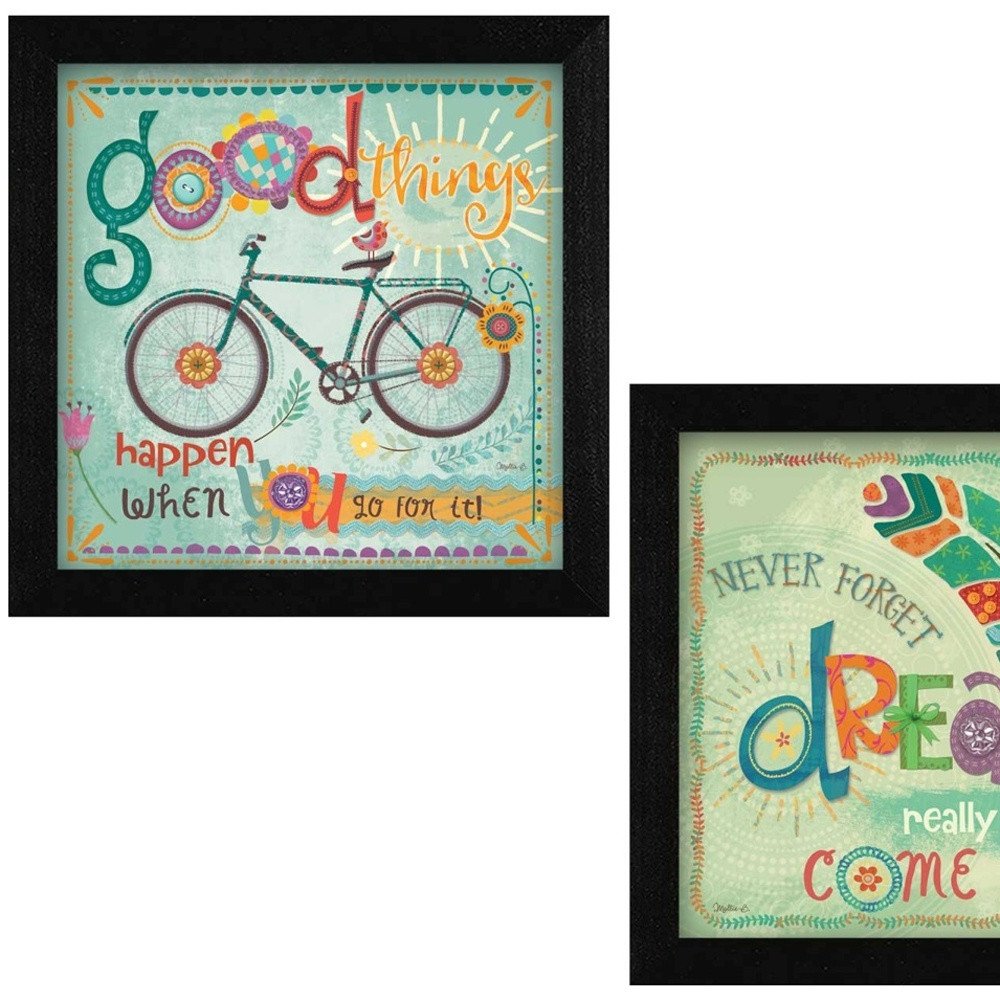 Set Of Two Good Things Black Framed Print Wall Art HomeRoots