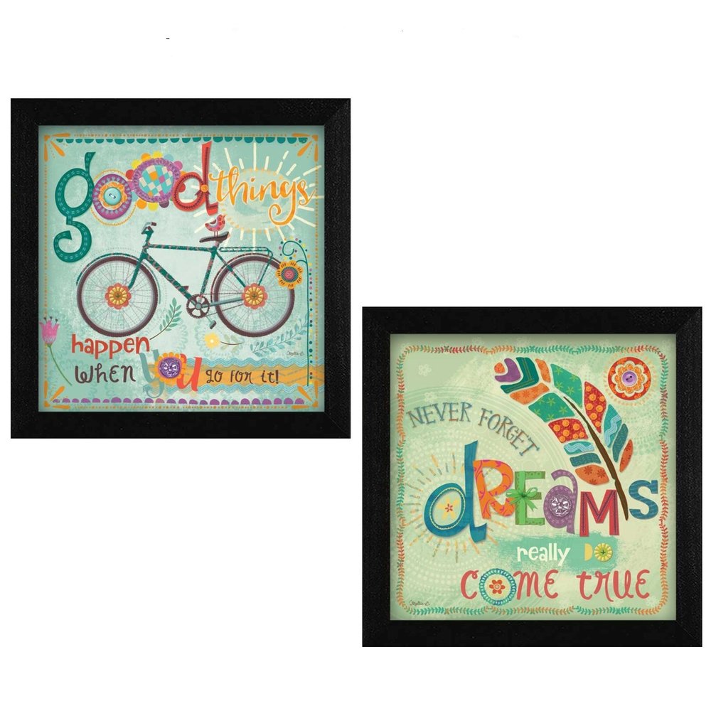 Set Of Two Good Things Black Framed Print Wall Art HomeRoots