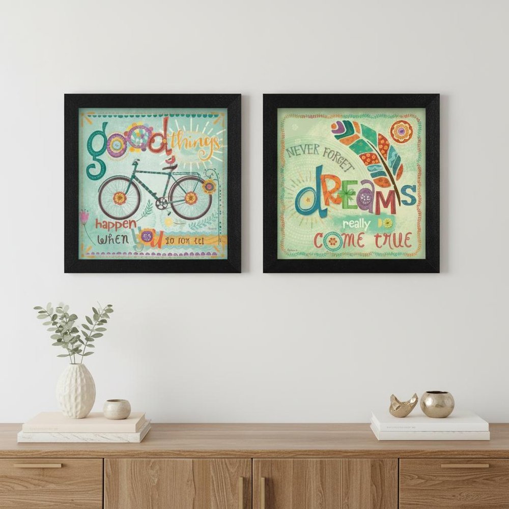 Set Of Two Good Things Black Framed Print Wall Art HomeRoots