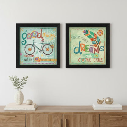 Set Of Two Good Things Black Framed Print Wall Art HomeRoots