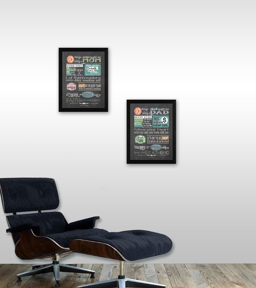 Set Of Two Reminders from Mom and Dad Black Framed Print Wall Art HomeRoots