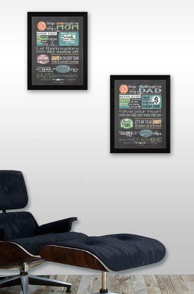 Set Of Two Reminders from Mom and Dad Black Framed Print Wall Art HomeRoots