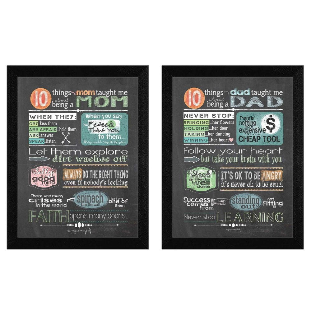 Set Of Two Reminders from Mom and Dad Black Framed Print Wall Art HomeRoots