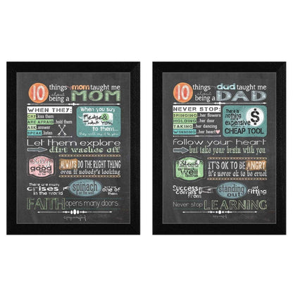 Set Of Two Reminders from Mom and Dad Black Framed Print Wall Art HomeRoots