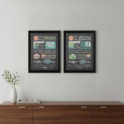 Set Of Two Reminders from Mom and Dad Black Framed Print Wall Art HomeRoots