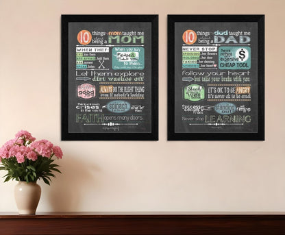 Set Of Two Reminders from Mom and Dad Black Framed Print Wall Art HomeRoots