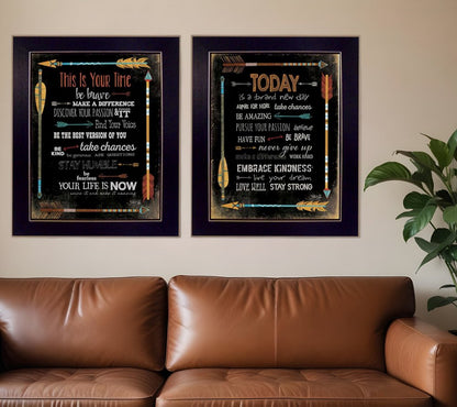 Set Of Two Arrows II Black Framed Print Wall Art HomeRoots
