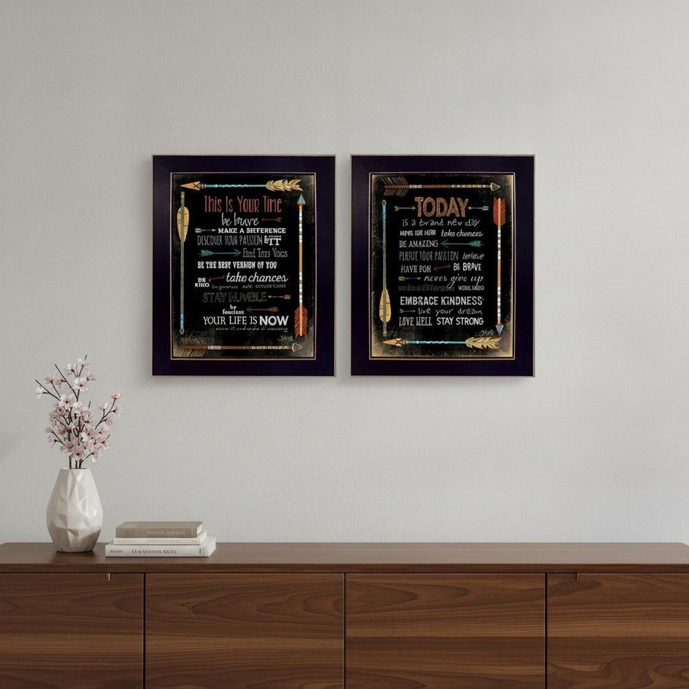 Set Of Two Arrows II Black Framed Print Wall Art HomeRoots