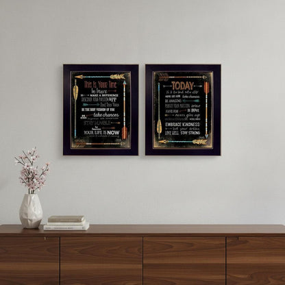 Set Of Two Arrows II Black Framed Print Wall Art HomeRoots