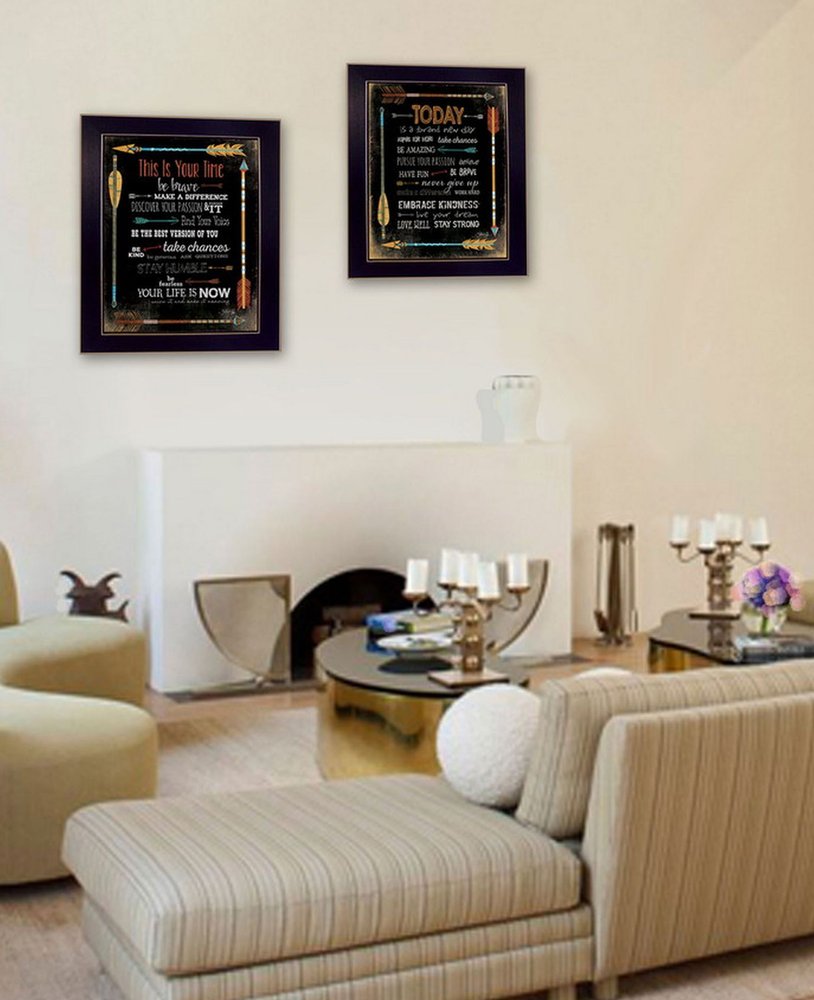 Set Of Two Arrows II Black Framed Print Wall Art HomeRoots