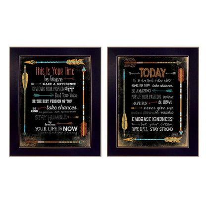 Set Of Two Arrows II Black Framed Print Wall Art HomeRoots