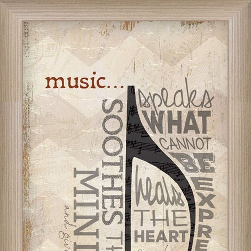 Set Of Two Musical NotesBrown Framed Print Wall Art HomeRoots