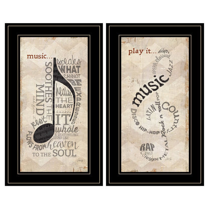 Set Of Two Music 6 Black Framed Print Wall Art HomeRoots