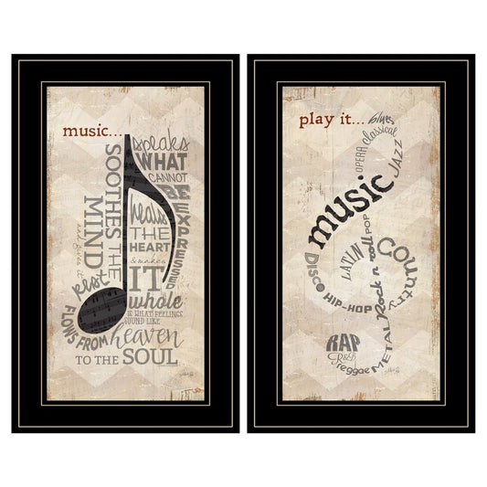 Set Of Two Music 6 Black Framed Print Wall Art HomeRoots