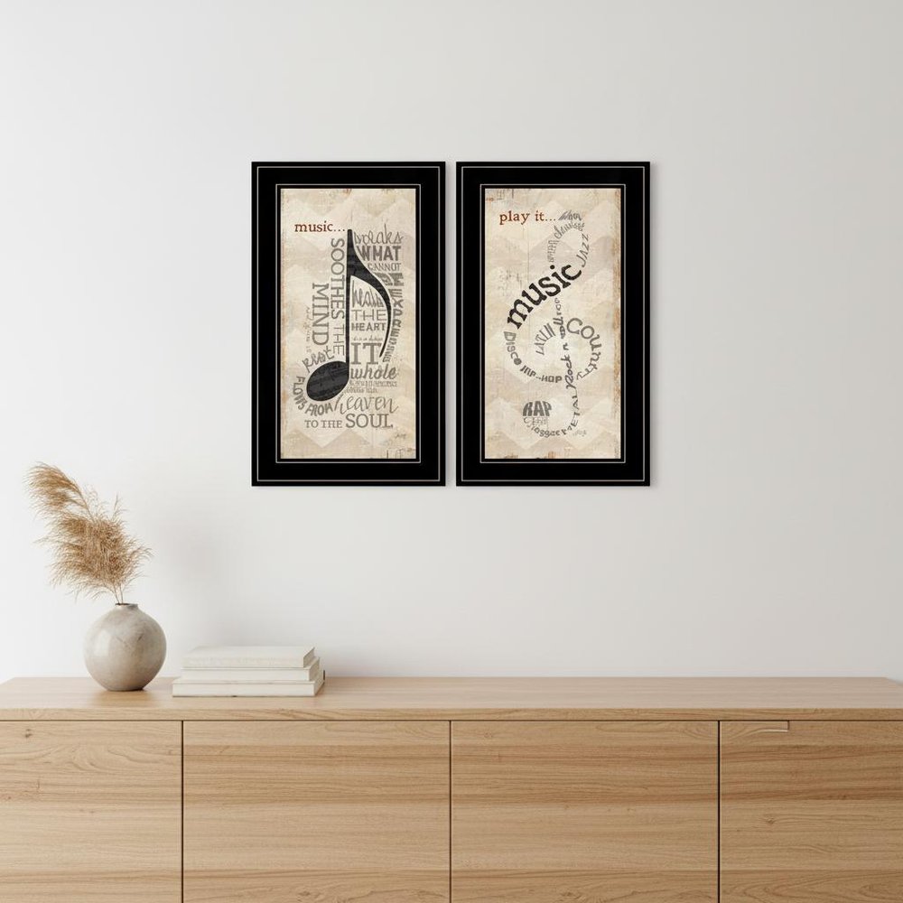Set Of Two Music 6 Black Framed Print Wall Art HomeRoots