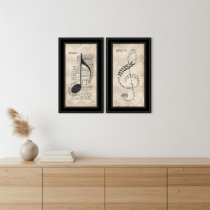 Set Of Two Music 6 Black Framed Print Wall Art HomeRoots