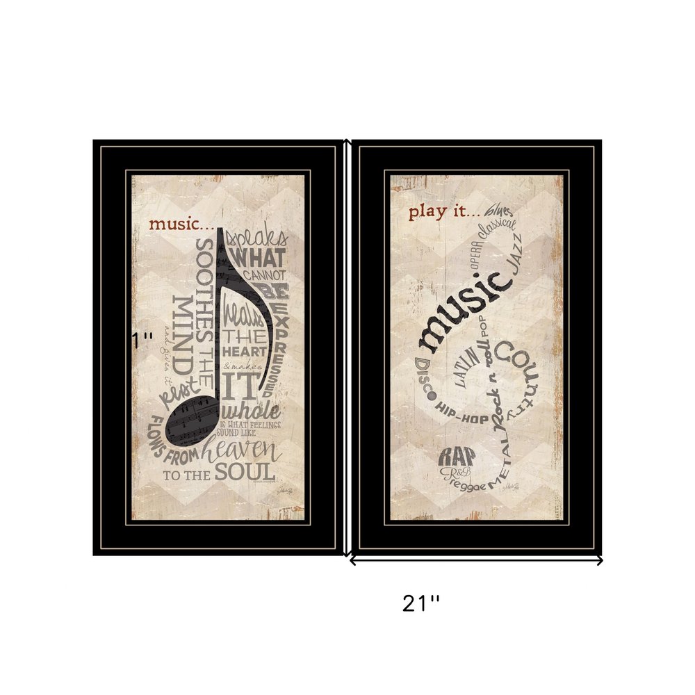Set Of Two Music 6 Black Framed Print Wall Art HomeRoots