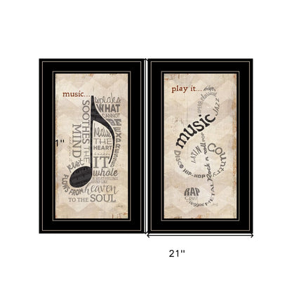 Set Of Two Music 6 Black Framed Print Wall Art HomeRoots