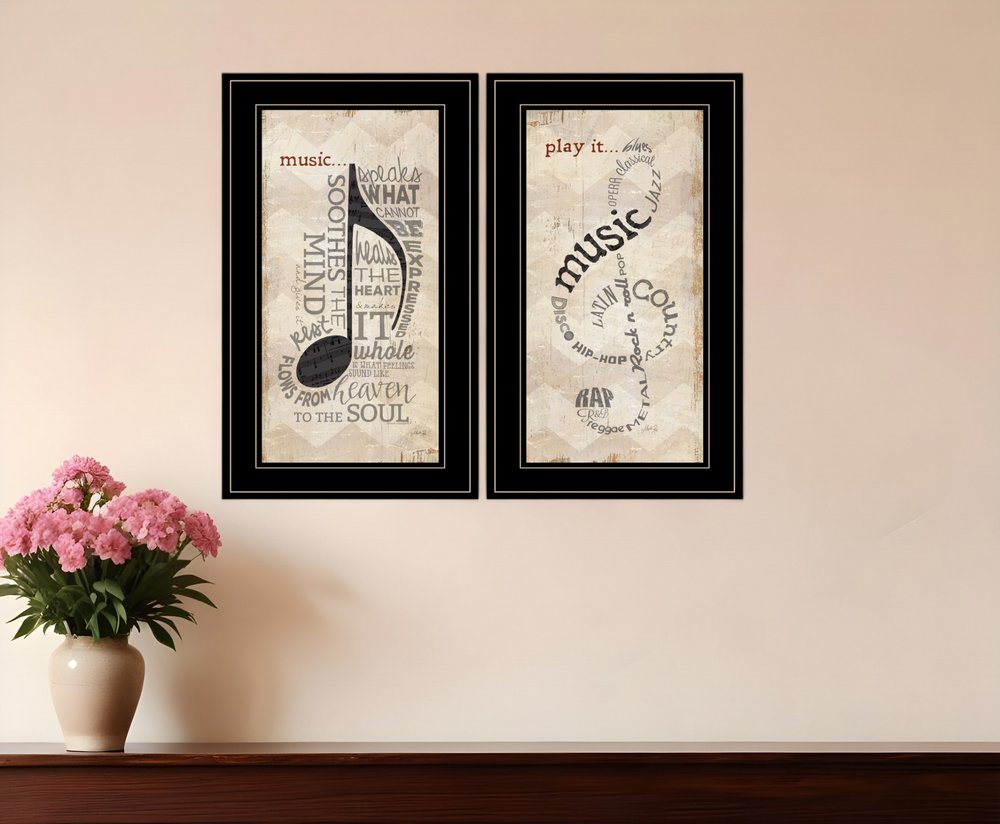 Set Of Two Music 6 Black Framed Print Wall Art HomeRoots