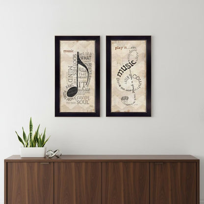 Set Of Two Musical Notes Black Framed Print Wall Art HomeRoots