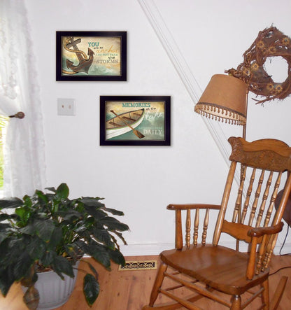Set Of Two Memories at the Lake Black Framed Print Wall Art HomeRoots