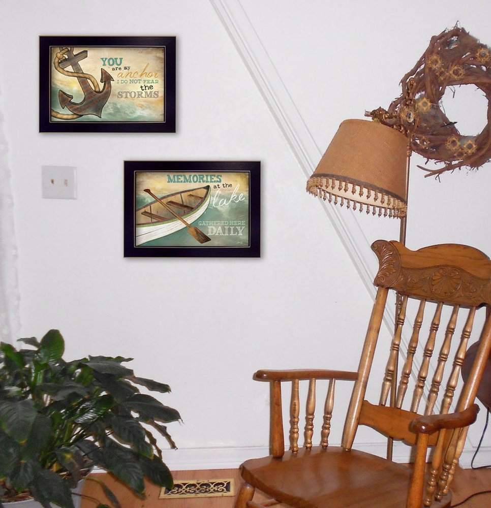 Set Of Two Memories at the Lake Black Framed Print Wall Art HomeRoots