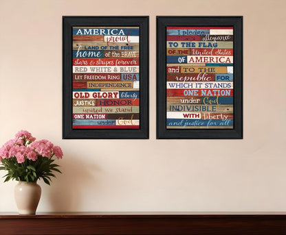 Set Of Two America Proud I Black Framed Print Wall Art HomeRoots