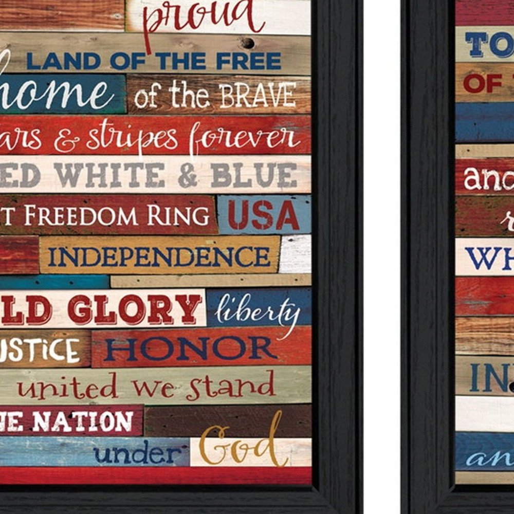Set Of Two America Proud I Black Framed Print Wall Art HomeRoots
