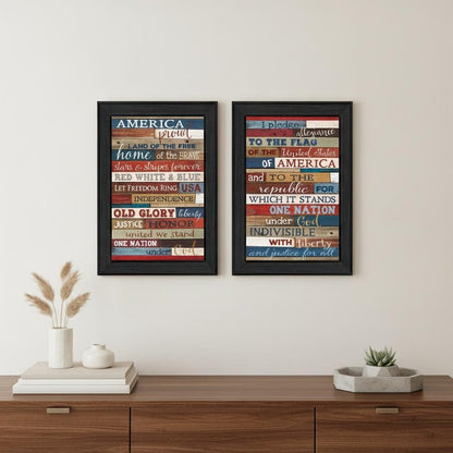 Set Of Two America Proud I Black Framed Print Wall Art HomeRoots