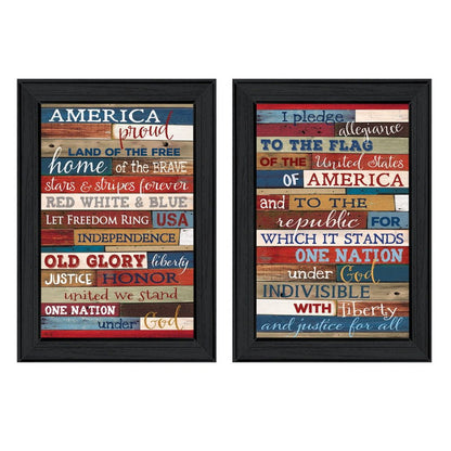 Set Of Two America Proud I Black Framed Print Wall Art HomeRoots