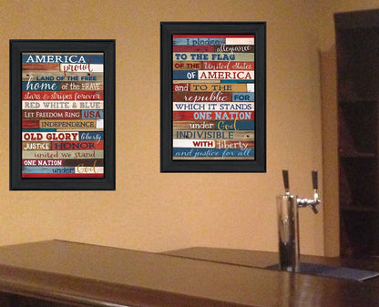 Set Of Two America Proud I Black Framed Print Wall Art HomeRoots